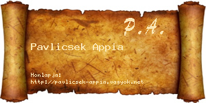 Pavlicsek Appia névjegykártya